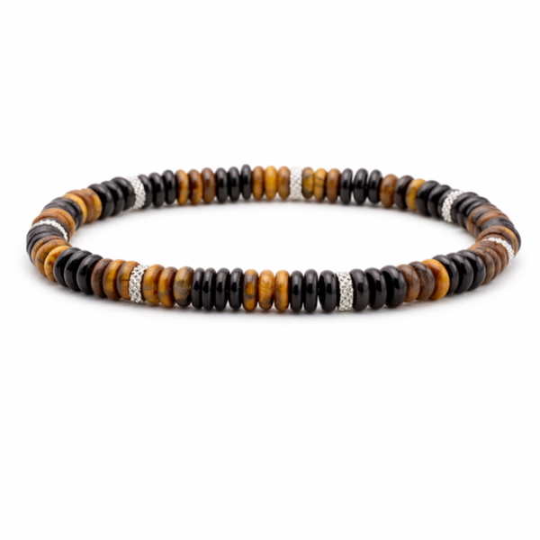 Tijgeroog Onyx 8 mm herenarmband donuts