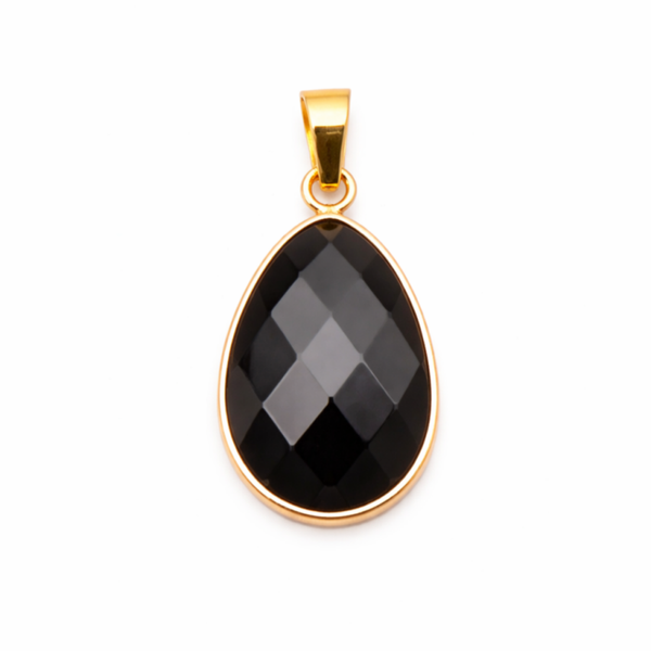 Zwarte Obsidiaan Hanger Facet