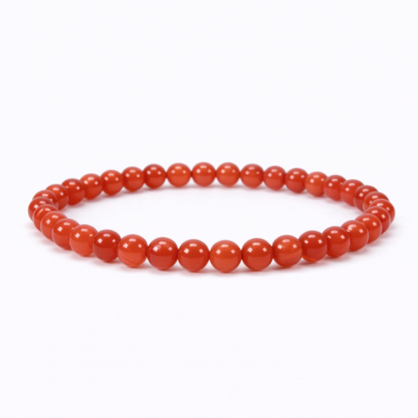 Rode Carneool 6mm (armband, kogel)