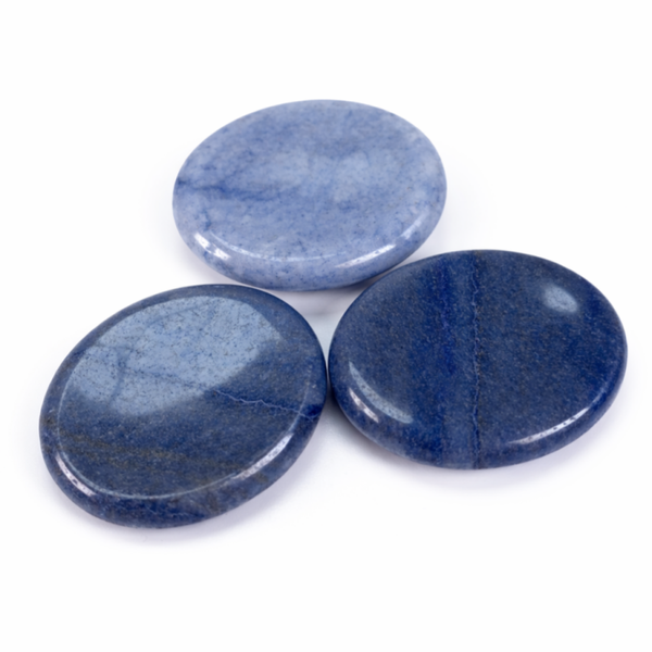 Blauwe Aventurijn Duimsteen | Worry stone | Stress steen