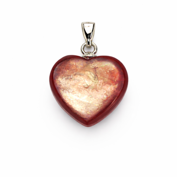 Lepidoliet in Mica roze hanger hart