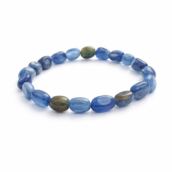 Blauwe Kyaniet armband trommelsteen