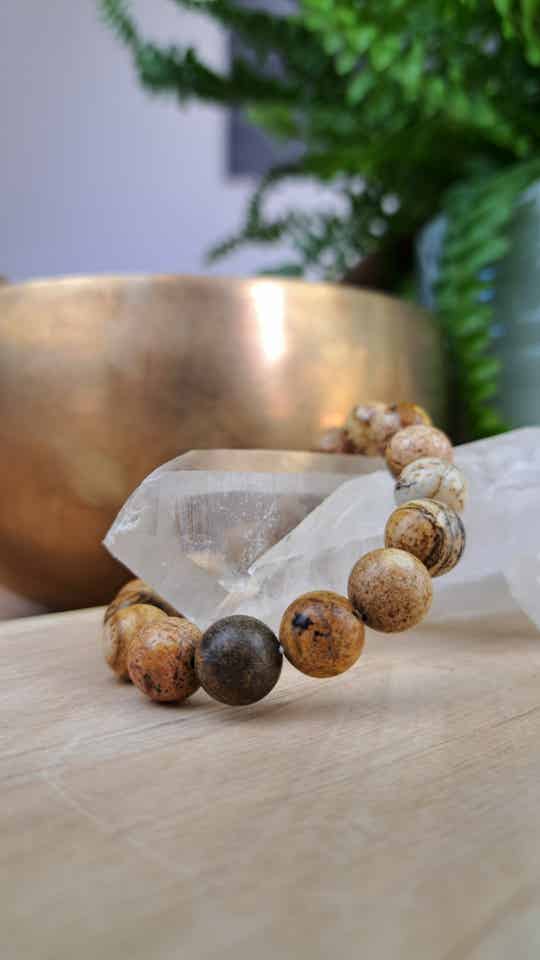 (Landschaps) Jaspis 8mm (armband, kogel)