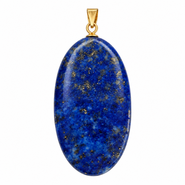 Lapis Lazuli hanger cabochon ovaal groot gold plated nr. 1