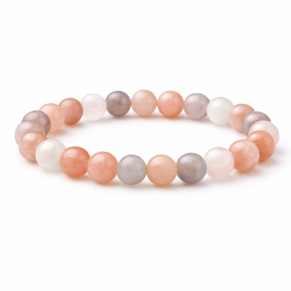 Maansteen mix armband 8 mm
