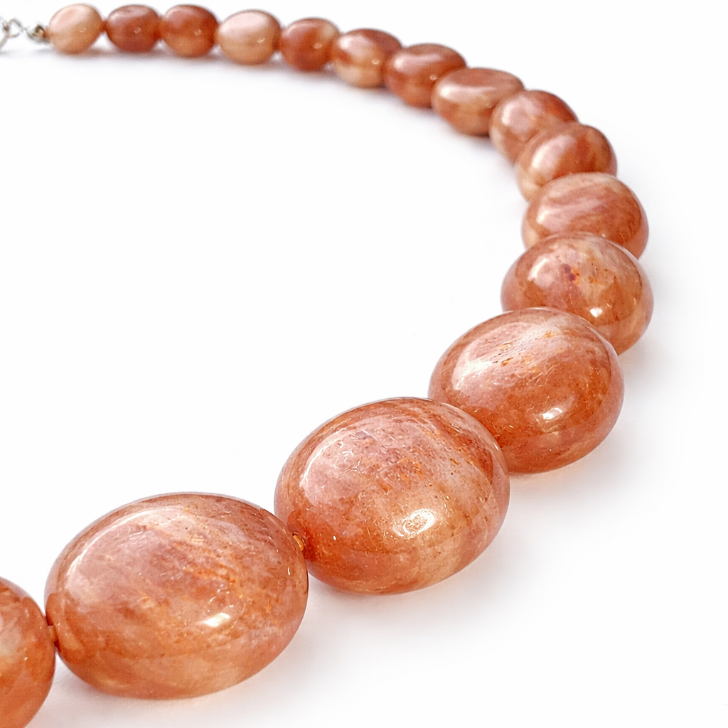 Zonnesteen-Maansteen ketting trommel