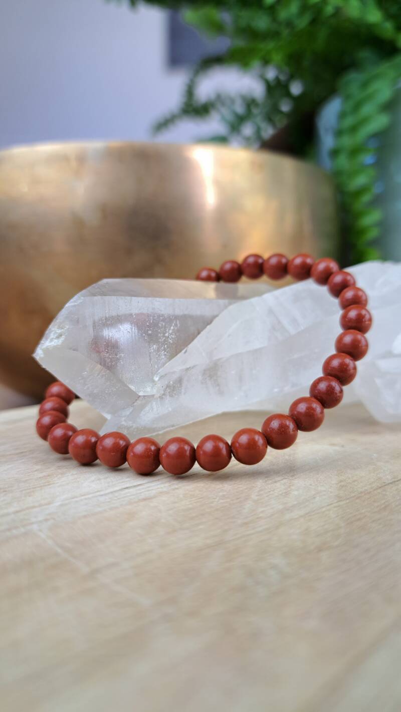 Rode Jaspis 8mm (armband, kogel)