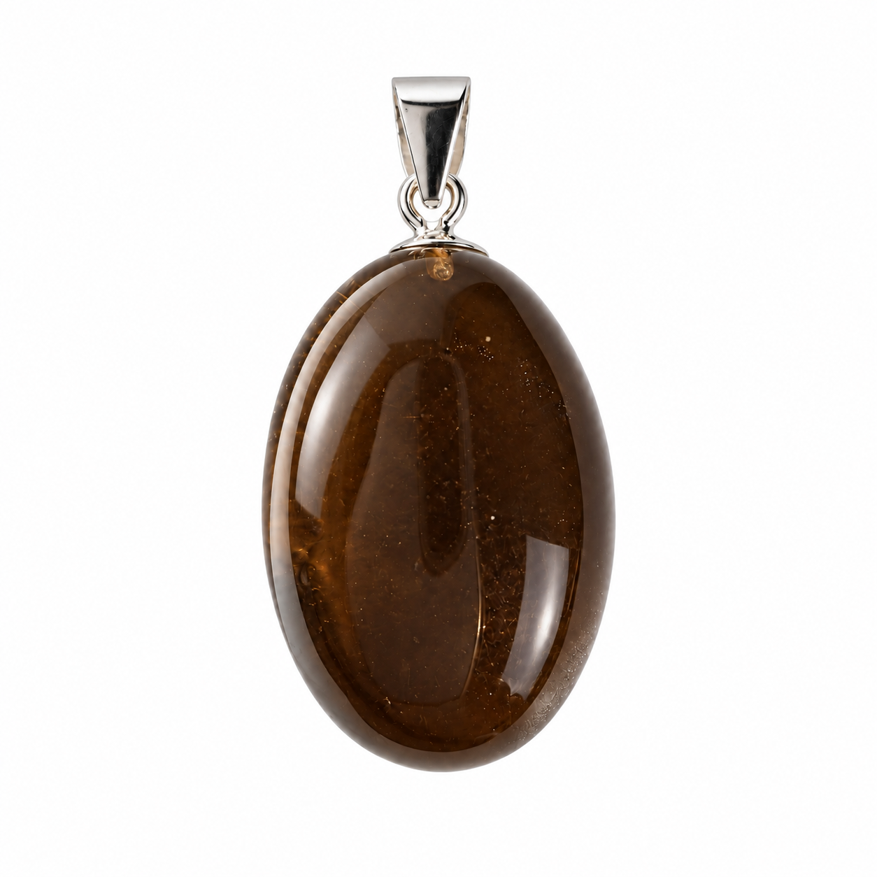 hanger ketting ovaal cabochonrookkwarts