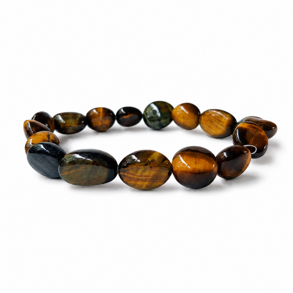 Tijgeroog - Valkenoog trommelsteen armband 8-10 mm