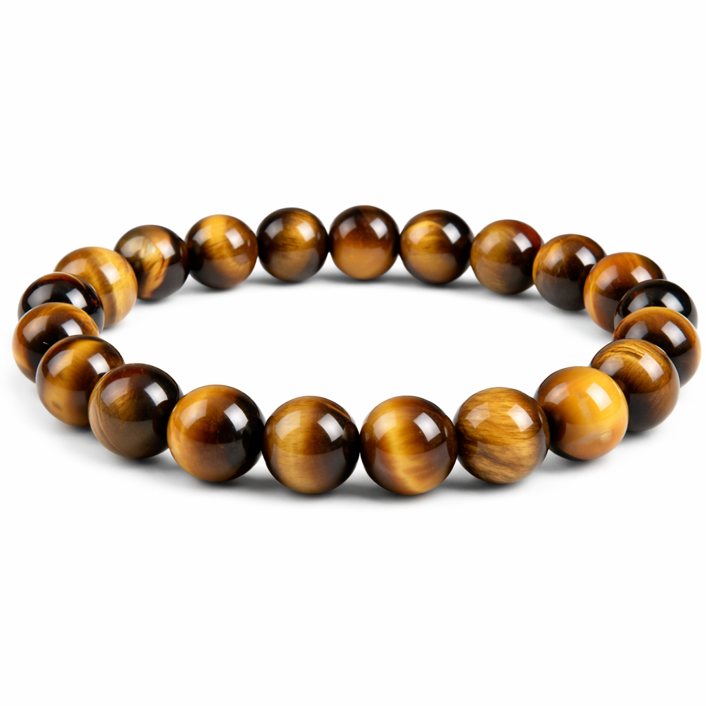 Tijgeroog 8mm A herenarmband XL  (armband, kogel)