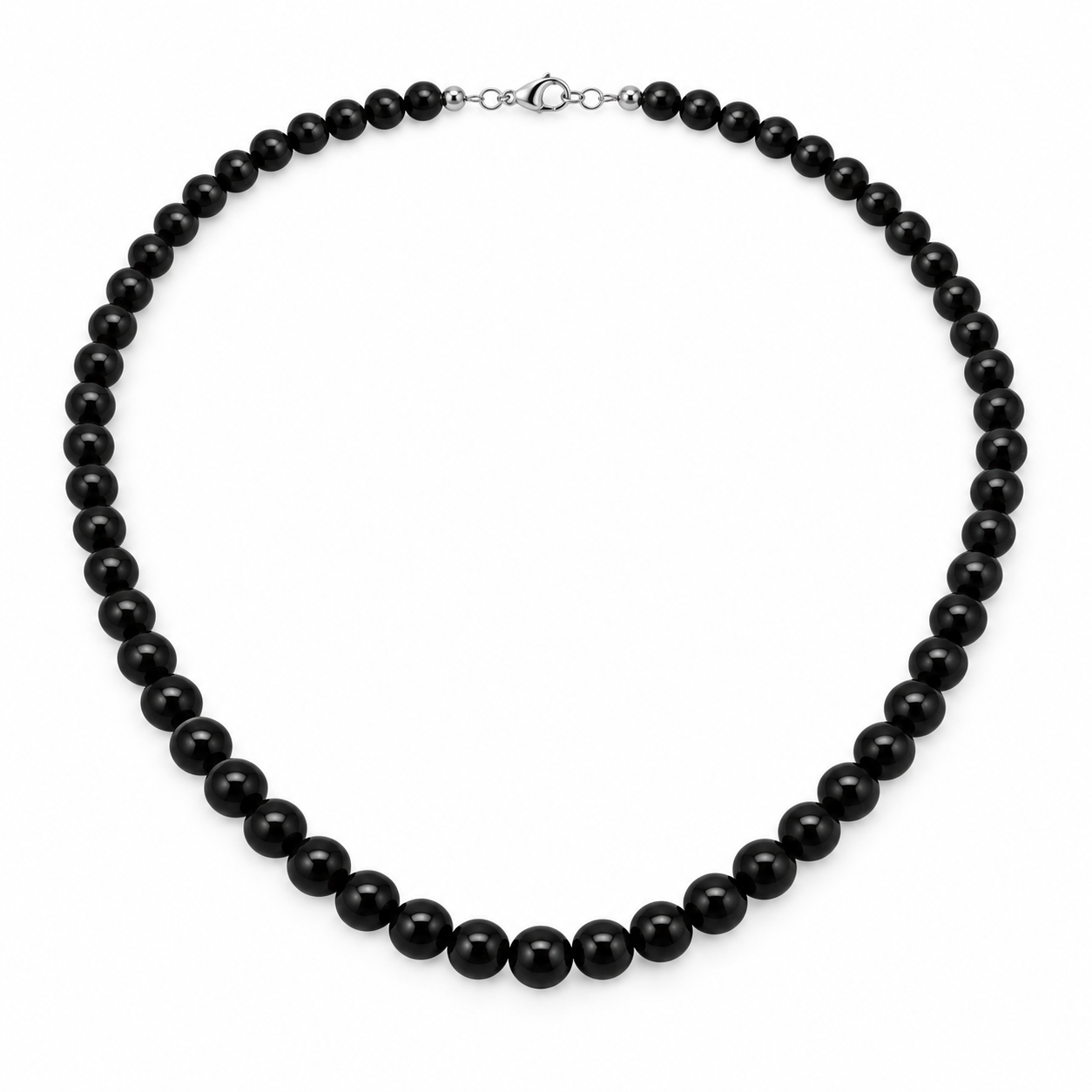 onyx ketting 6 mm gepolijst kralen