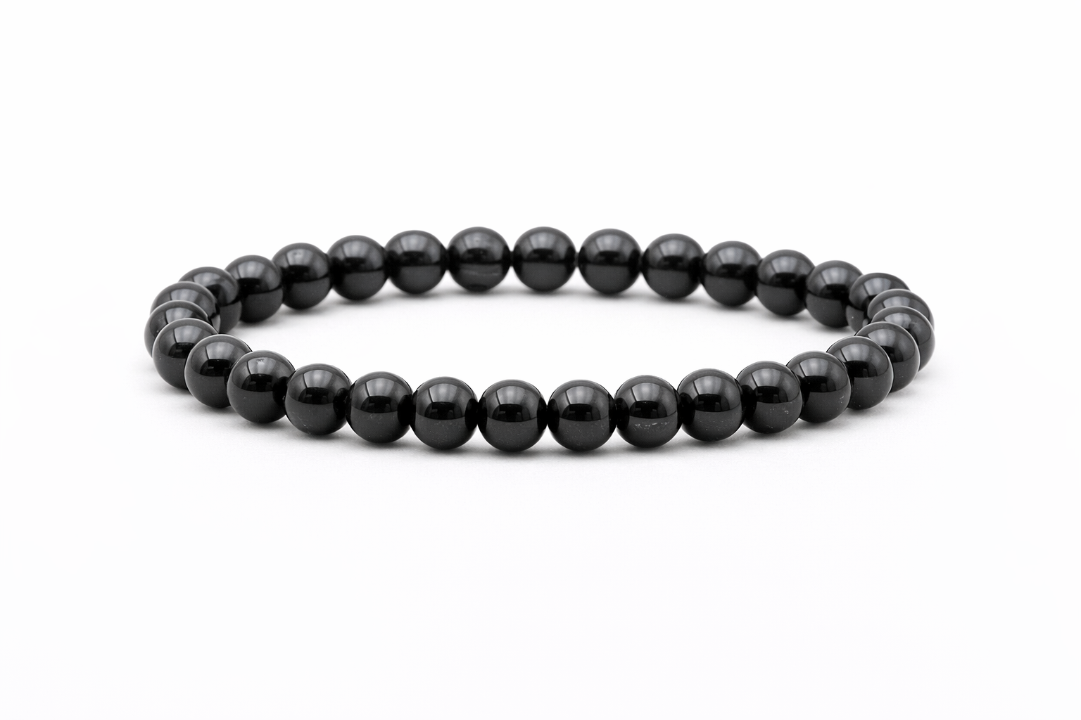 Zwarte Toermalijn 6mm (armband, kogel)