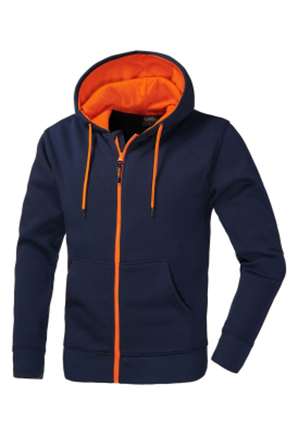 Felpa con Cappuccio Logica FIJI – Zip Lunga YKK, Tessuto Morbido 300 gr/mq e Design in Contrasto