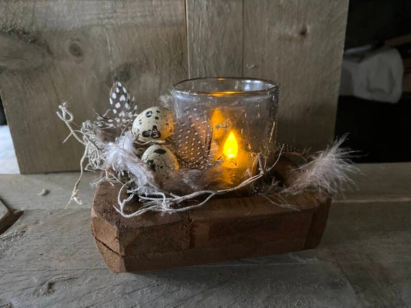 Houten vierkanten schaaltje