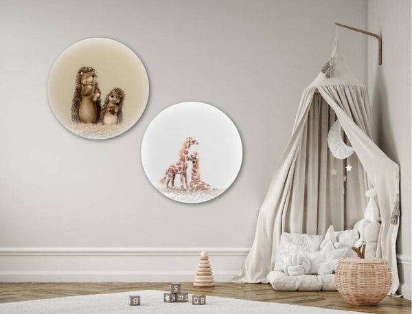 Kinderkamer egeltje en giraffe