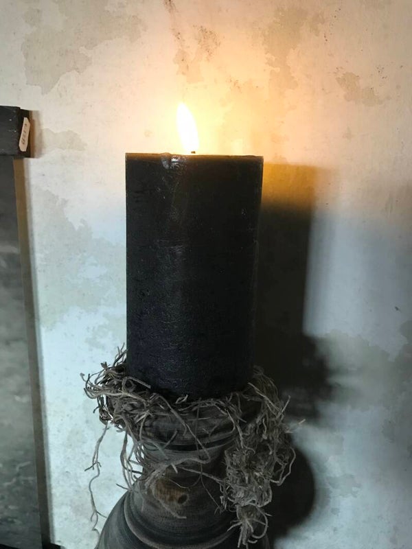 Antraciet led kaars stomp.