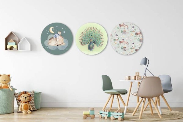 Kinderkamer met een pauw