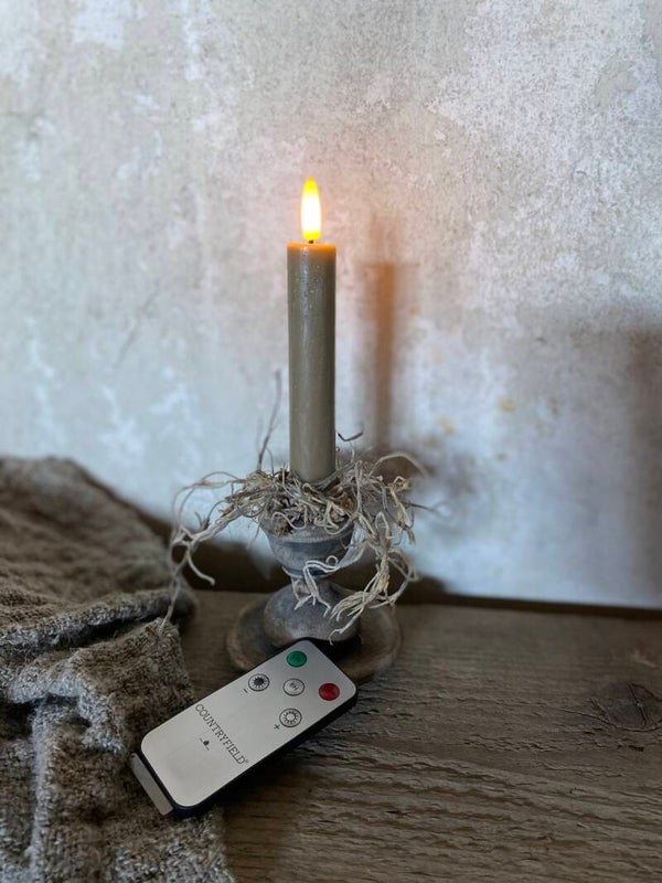 Set korte taupe led dinerkaarsen