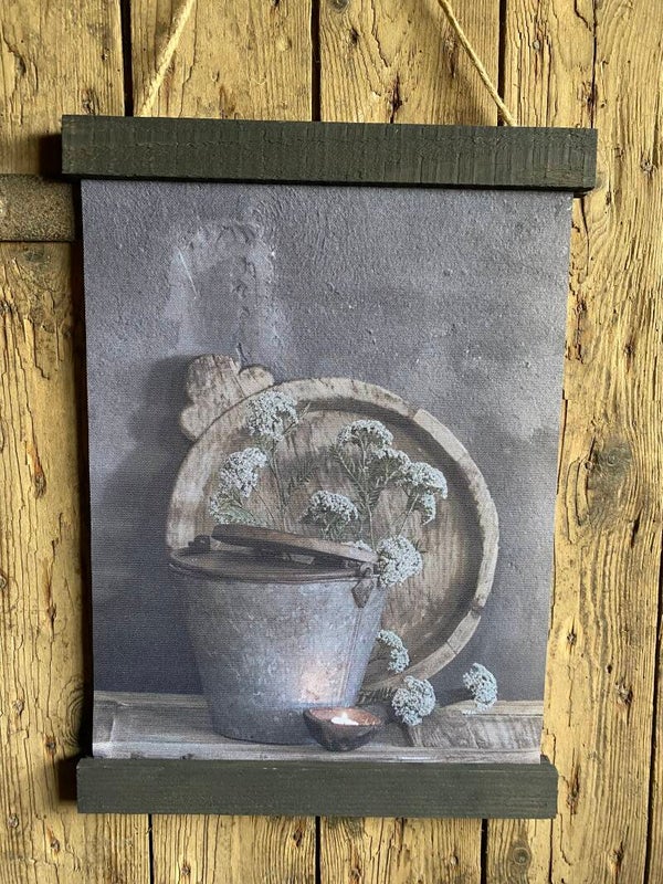 Kleine wanddoek zink en schaal