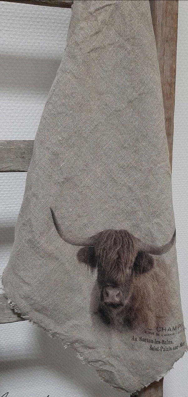 Shabbydoek Schotse hooglander gekleurd