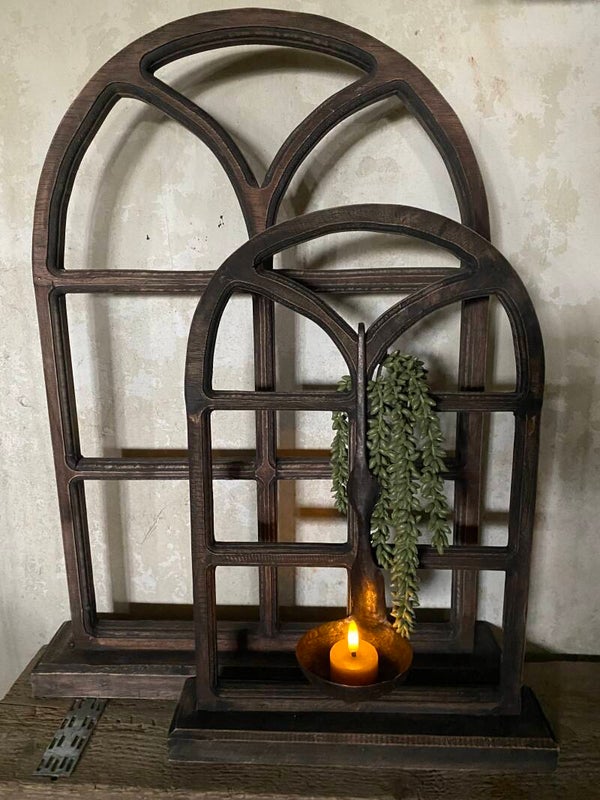 Medium Houten vergrijsde stalraam