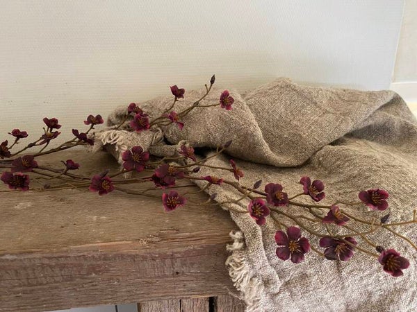 Aubergine bloesem tak