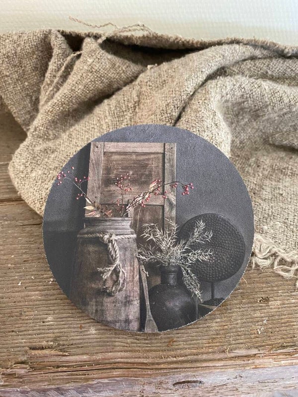 Ronde viltje Nepalese vaas met luik