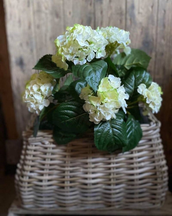 Kunst zijden hortensia, kleur crème wit