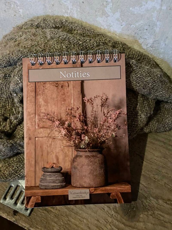 Notitie boekje roze Luik en bloemen