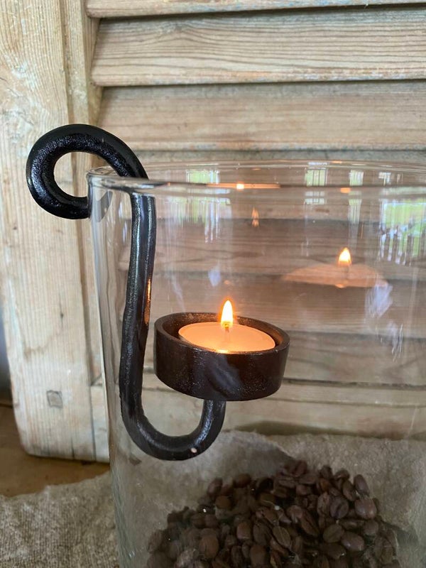 Glashaak zwarte waxinehouder