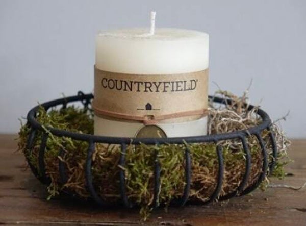 Zwarte metalen draadkandelaar voor stompkaars