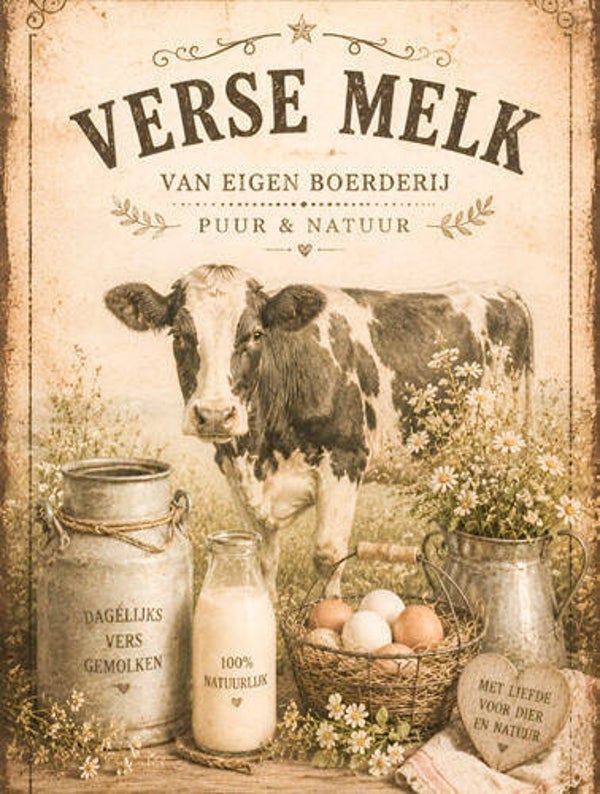 Tuinposter verse Melk