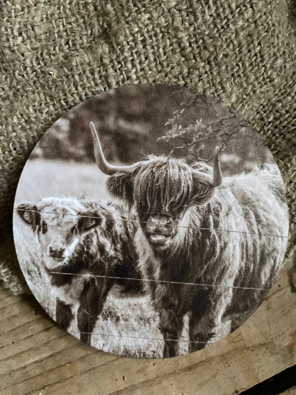 Ronde viltje Schotse hooglander nr 5sepia