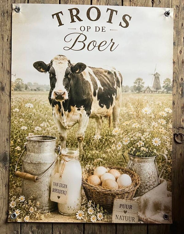 Tuinposter Trots op de Boer