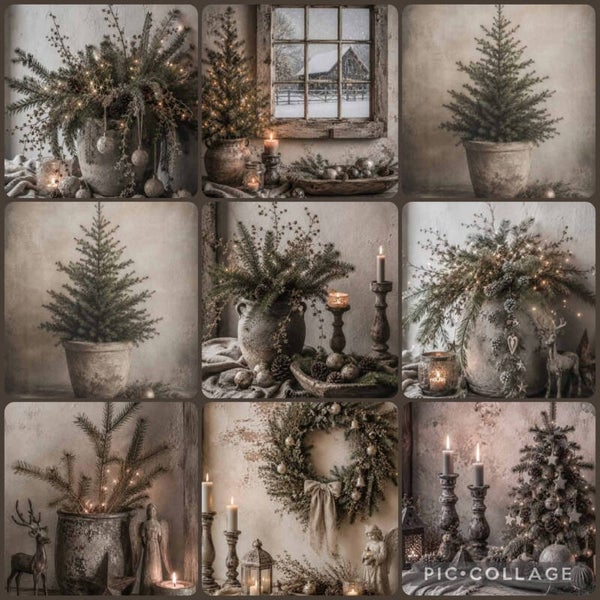 Vier kerst wenskaarten naar keuze