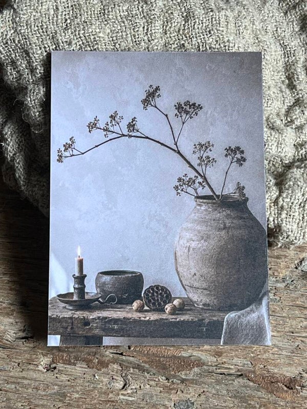 Fotokaart houten pot