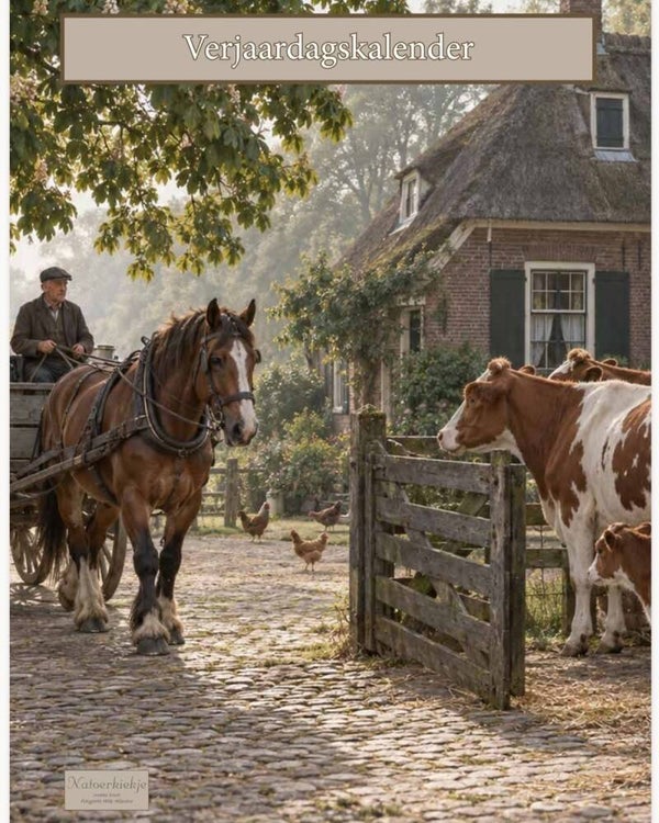 Verjaardagskalender boerderij leven