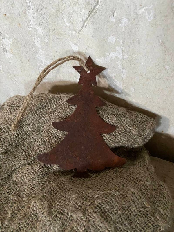 Roestige hanger kerstboom groot