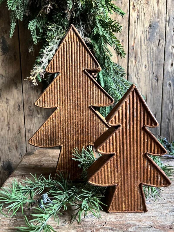 Roestige ribbel kerstboom