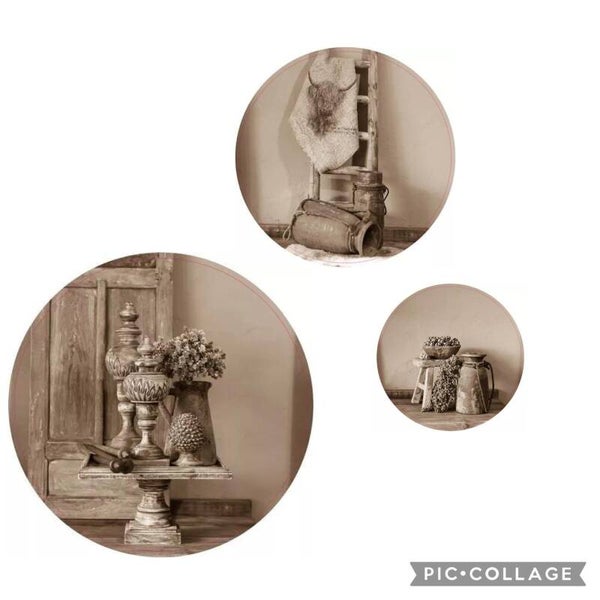 Set luik met decoratie sepia