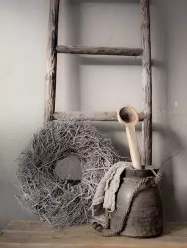 Tuinposter ladder en krans W4