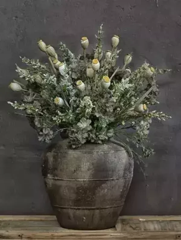 Tuinposter pot met droogbloemen