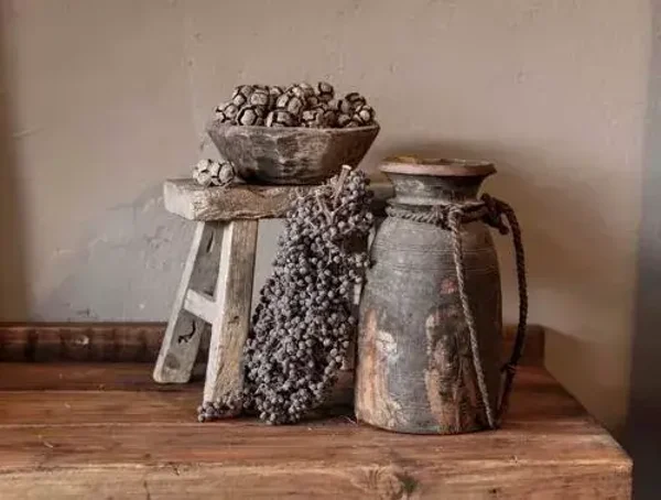 Spatscherm kruk, dadeltak en Nepalese pot