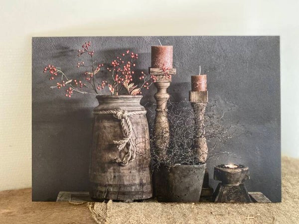 Nepalese pot met kandelaars