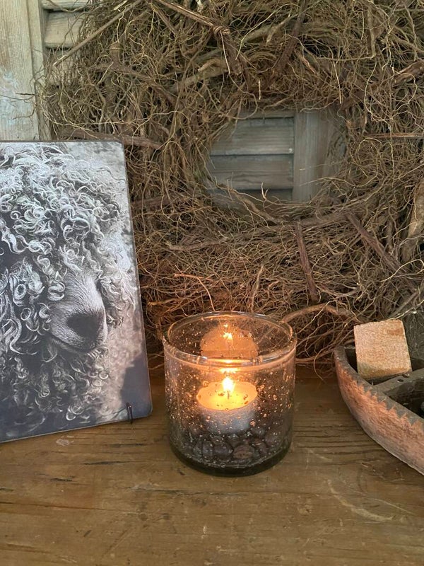 Bubble glas waxinehouder 6,5 cm