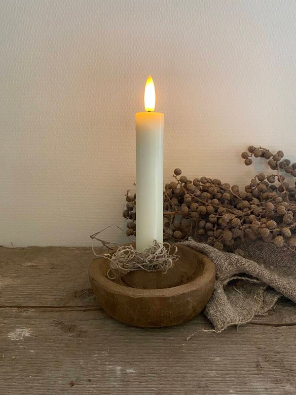 Set korte crème led dinerkaarsen