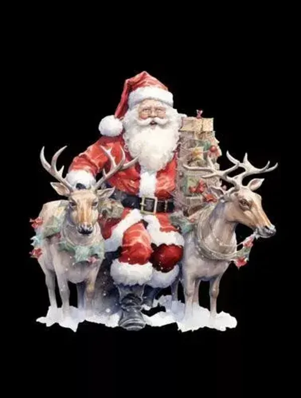 Tuinposter kerstman zwart nr1
