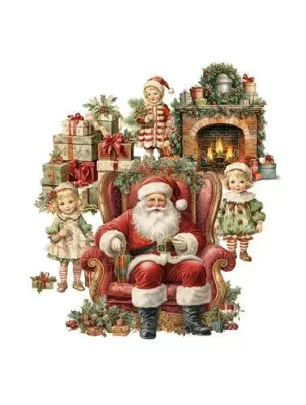 Tuinposter wit vintage kerst