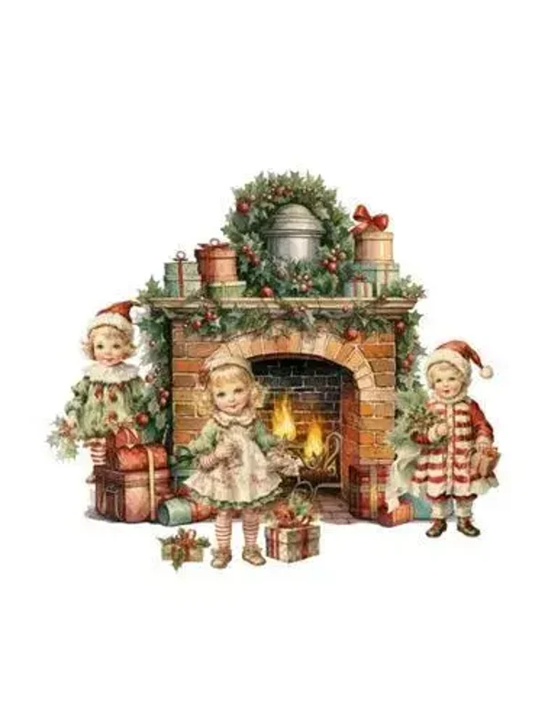 Tuinposter wit vintage kerst nr 3
