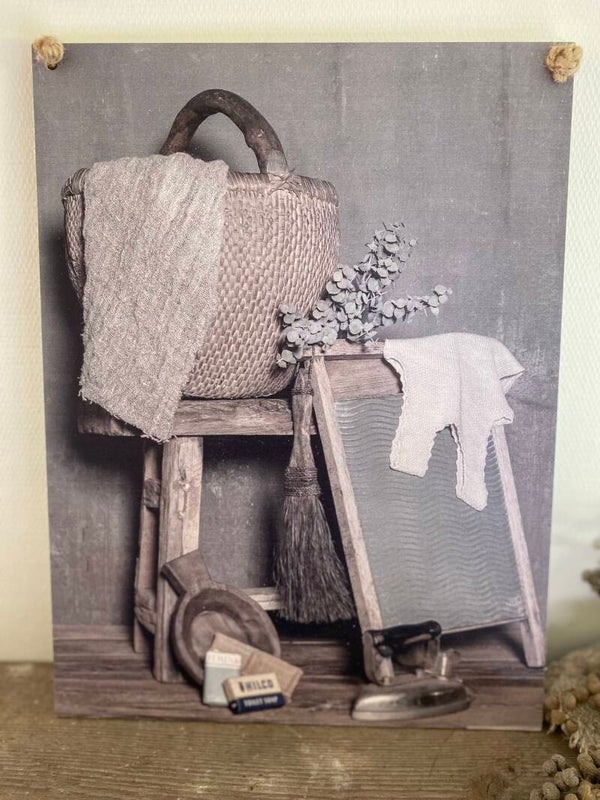 Houten paneel was tafereel